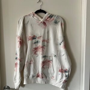 Abercrombie & Fitch White and Pink Floral Hoodie